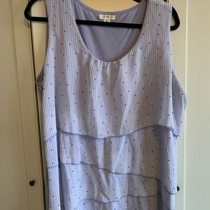 Polka Dot Sleeveless Blouse (XXL. Light Blue)